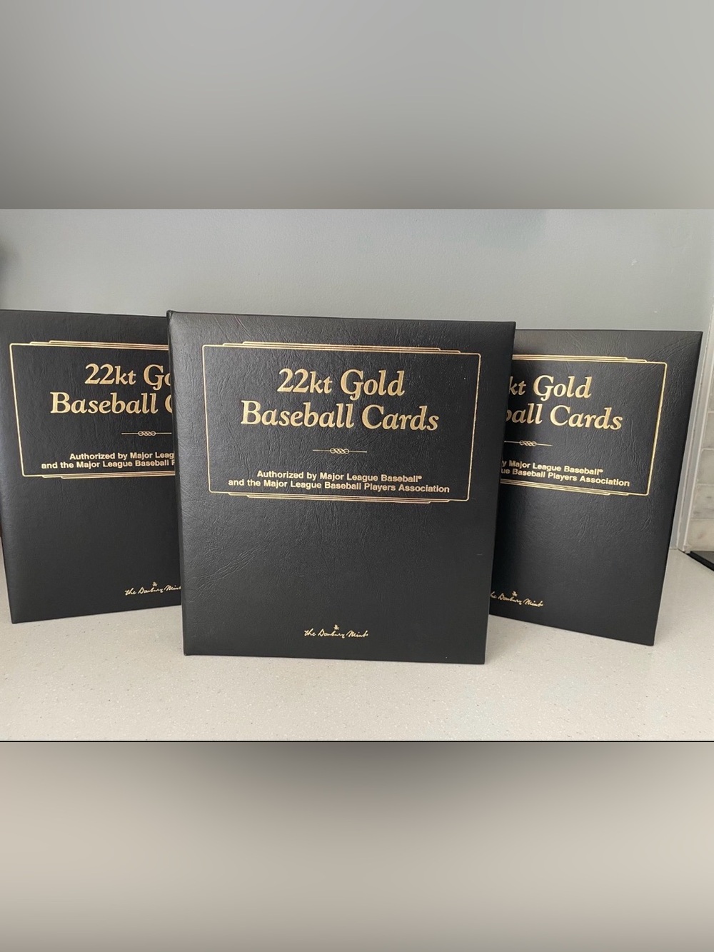 MLB Danbury Mint 22kt Gold Baseball Card Collection - 3 Binders // 150 Cards
